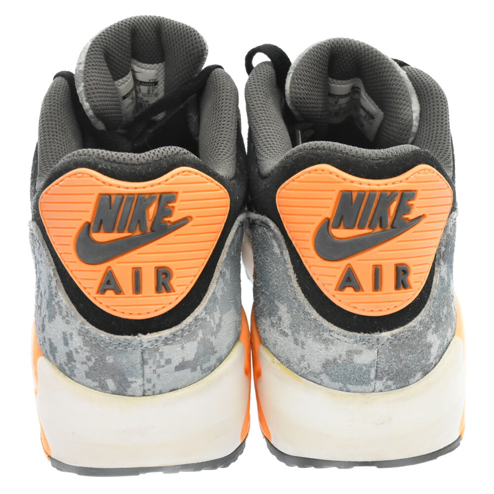 ショップ NIKE(ナイキ) サイズ:27.0cm AIR MAX 90 DIGI CAMO BLUE 700155-400 エアマックス90 プレミアム ディギ カモ ブルー ローカットスニーカー US9 グレー/オレンジ：ブランド買取・販売　BRING ブランド