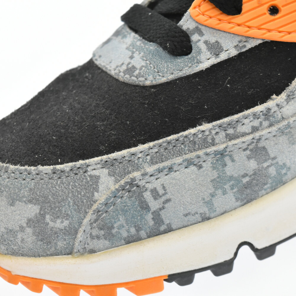 ショップ NIKE(ナイキ) サイズ:27.0cm AIR MAX 90 DIGI CAMO BLUE 700155-400 エアマックス90 プレミアム ディギ カモ ブルー ローカットスニーカー US9 グレー/オレンジ：ブランド買取・販売　BRING ブランド