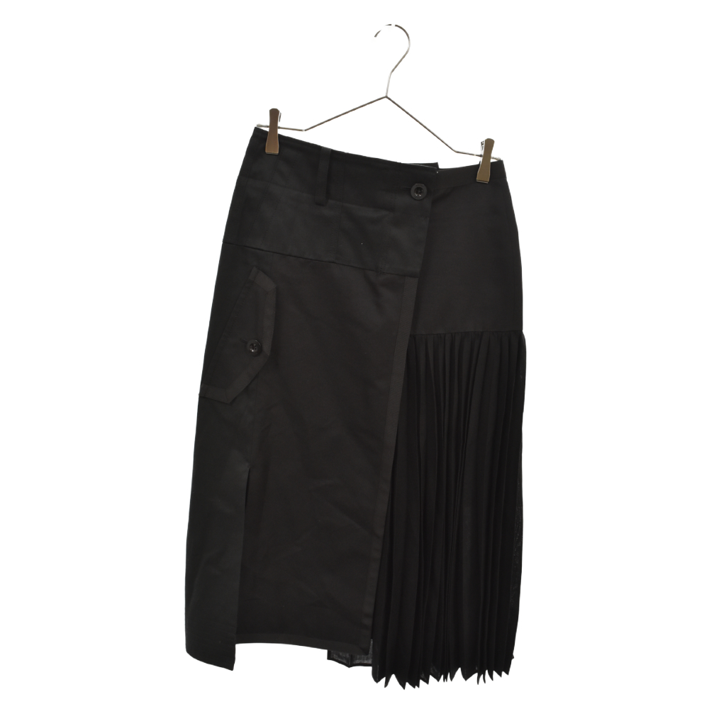白木/黒塗り Sacai サカイ 21SS Suiting Skirt スーチングスカート