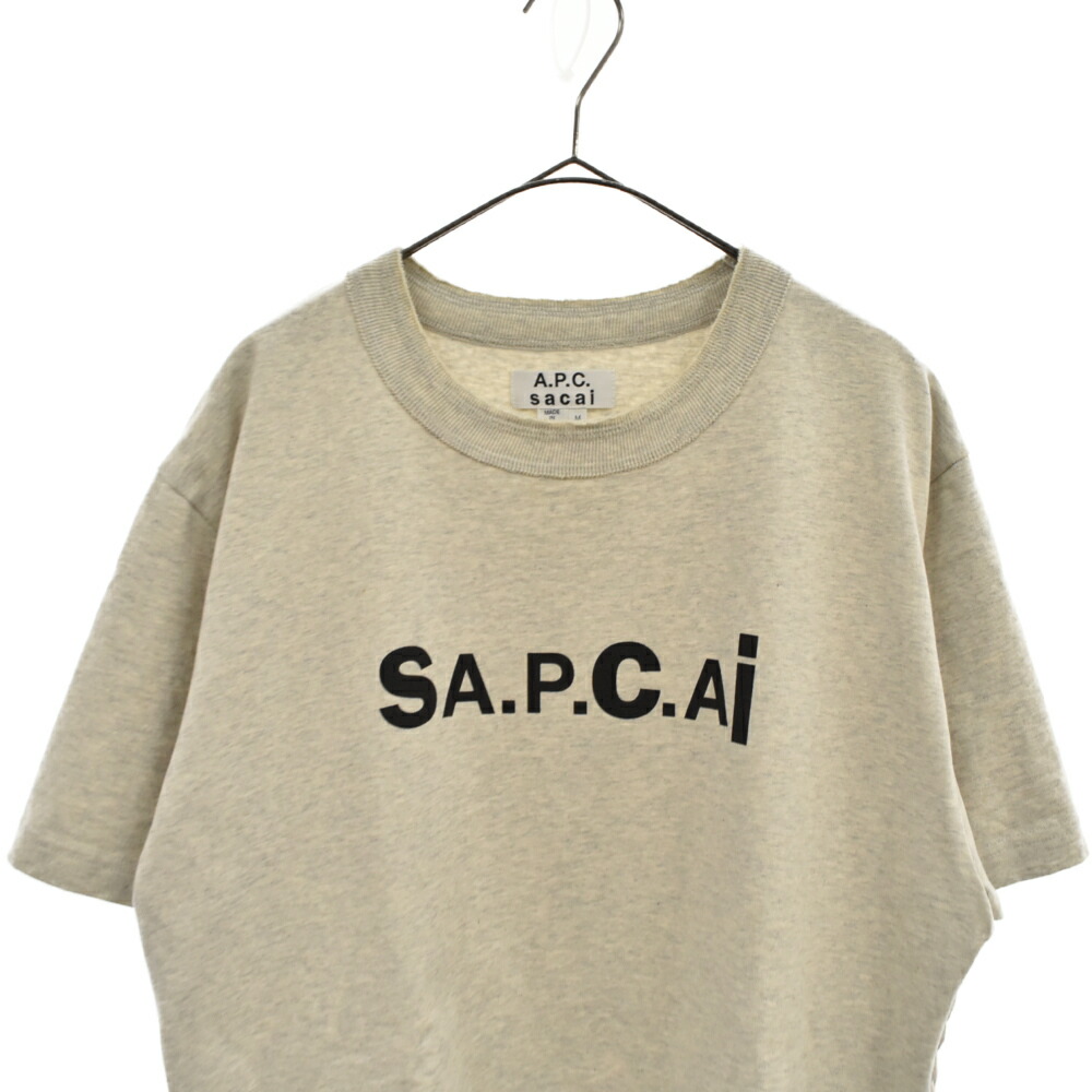 サイズ:M 21SS×Sacai フロントロゴプリント 半袖Tシャツ グレー 24213