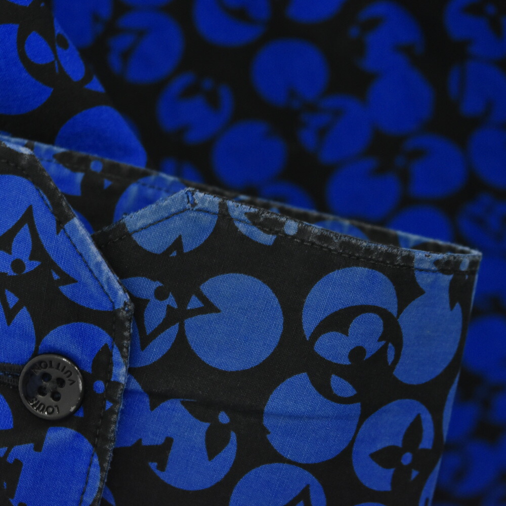 LOUIS VUITTON(ルイヴィトン) サイズ:L DNA 総柄長袖シャツ ブルー