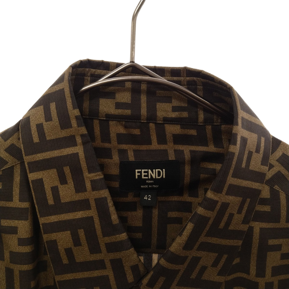 FENDI(フェンディ) サイズ:42 22AW ズッカ総柄デザイン シャツ シルク