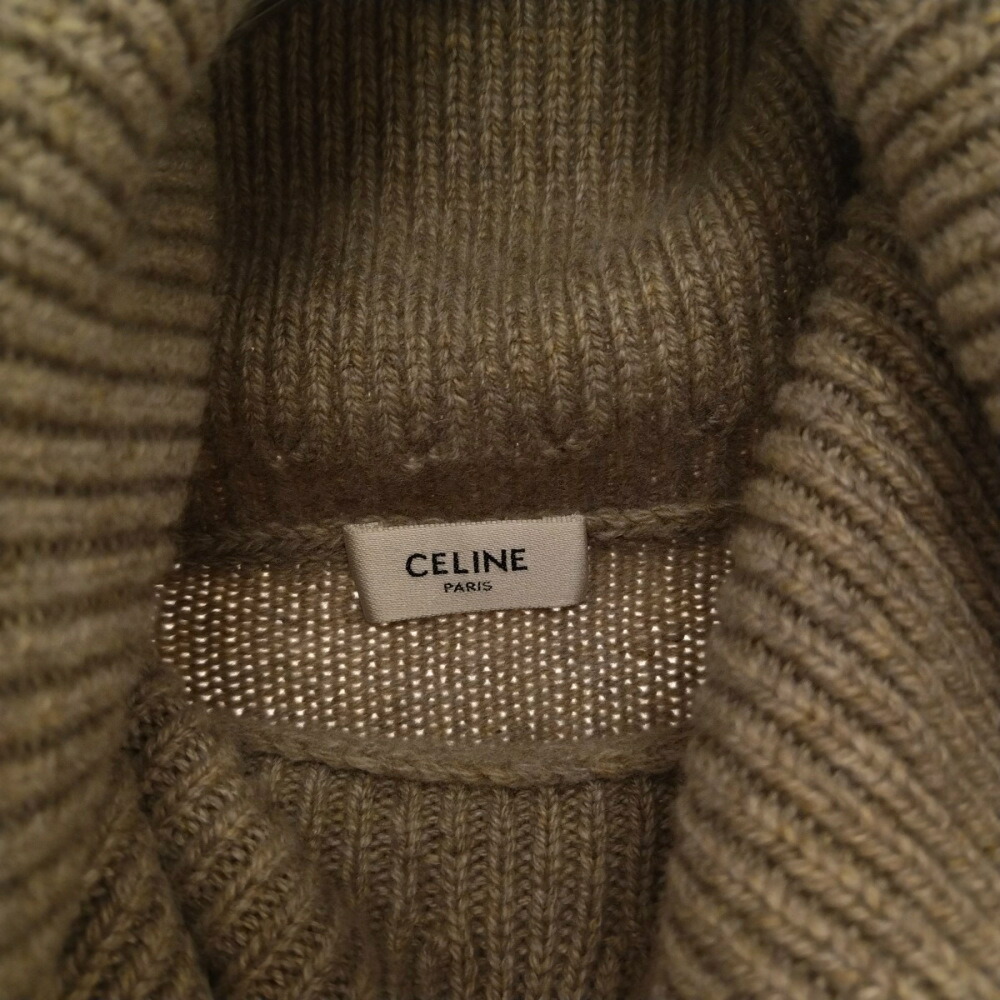 今季ブランド celine セリーヌ 異素材mix ケーブル編み リブ編み