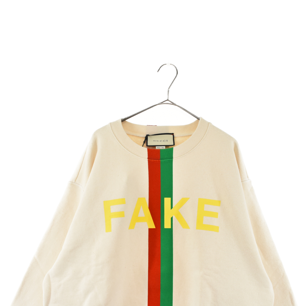 GUCCI(グッチ) サイズ:M 635847 XJCXY FAKE NOTプリント 長袖クルー