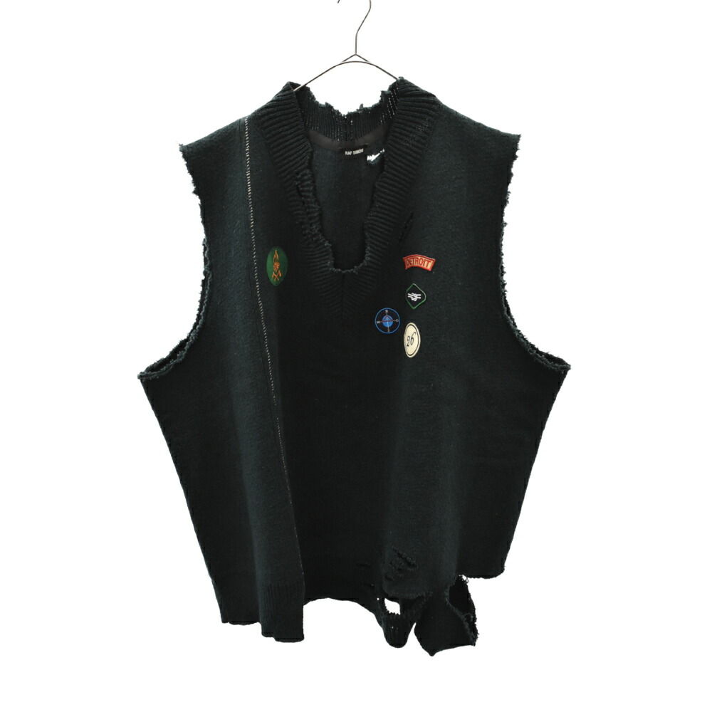 再再販 RAF SIMONS ラフシモンズ 16AW Oversized destroyed V-neck