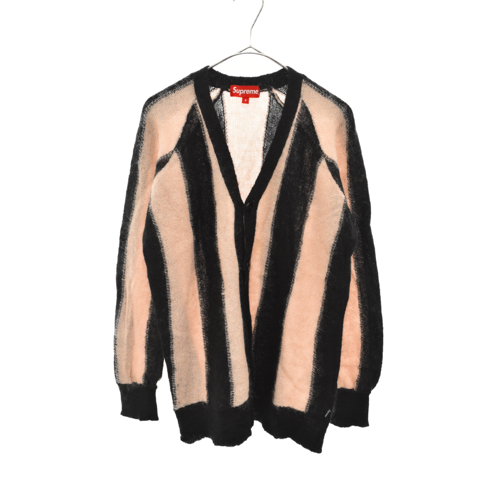 ライトブラウン/ブラック Supreme Striped Mohair Cardigan モヘア