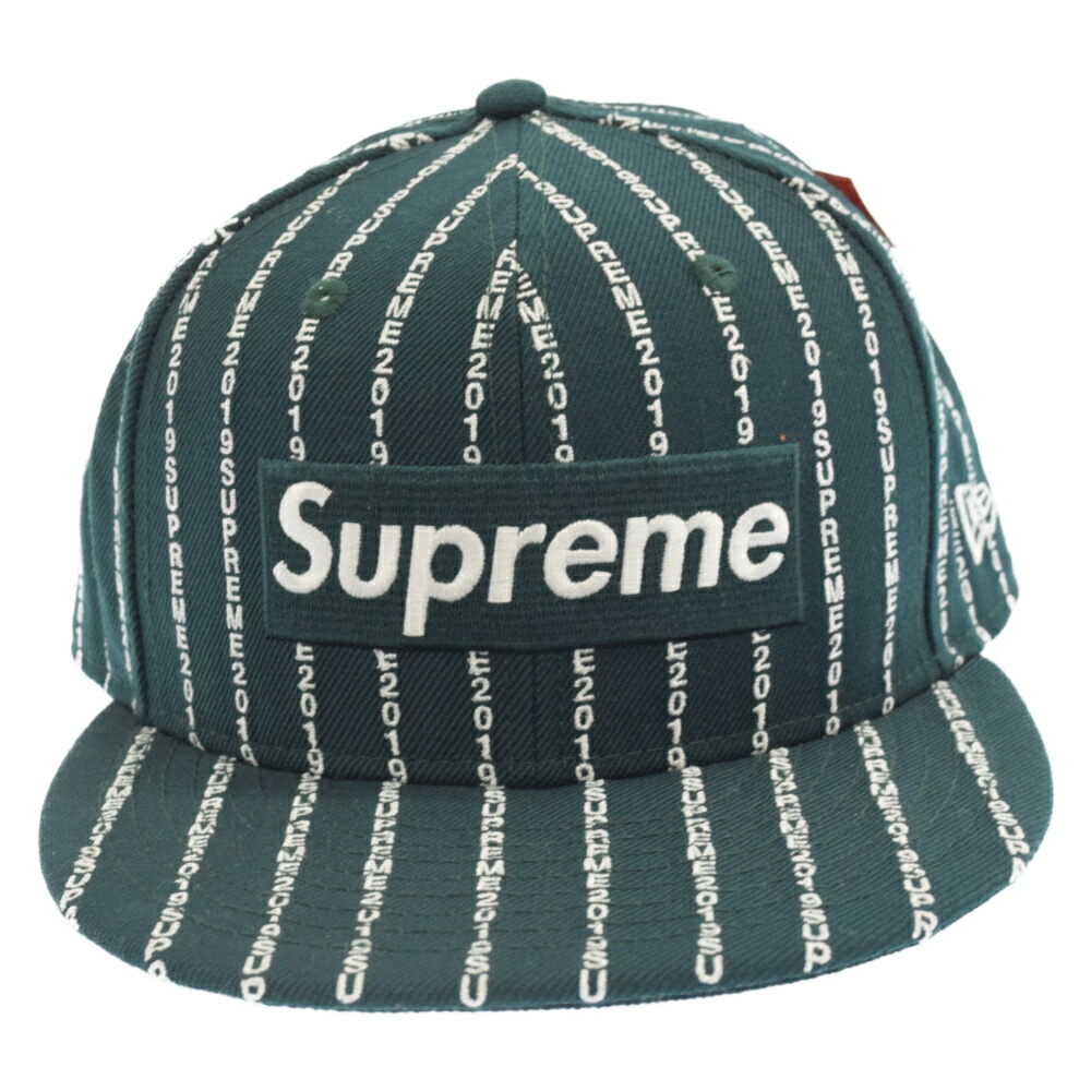 19SS /Supreme TextStripeニューエラ キャップ サイズ8 culto.pro