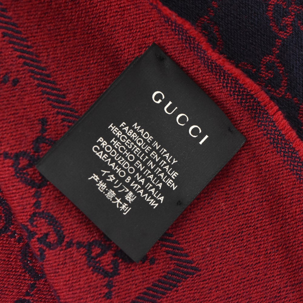 ネット特売中 GUCCIマフラー レッド、ネイビーリバーシブル giordano.ge