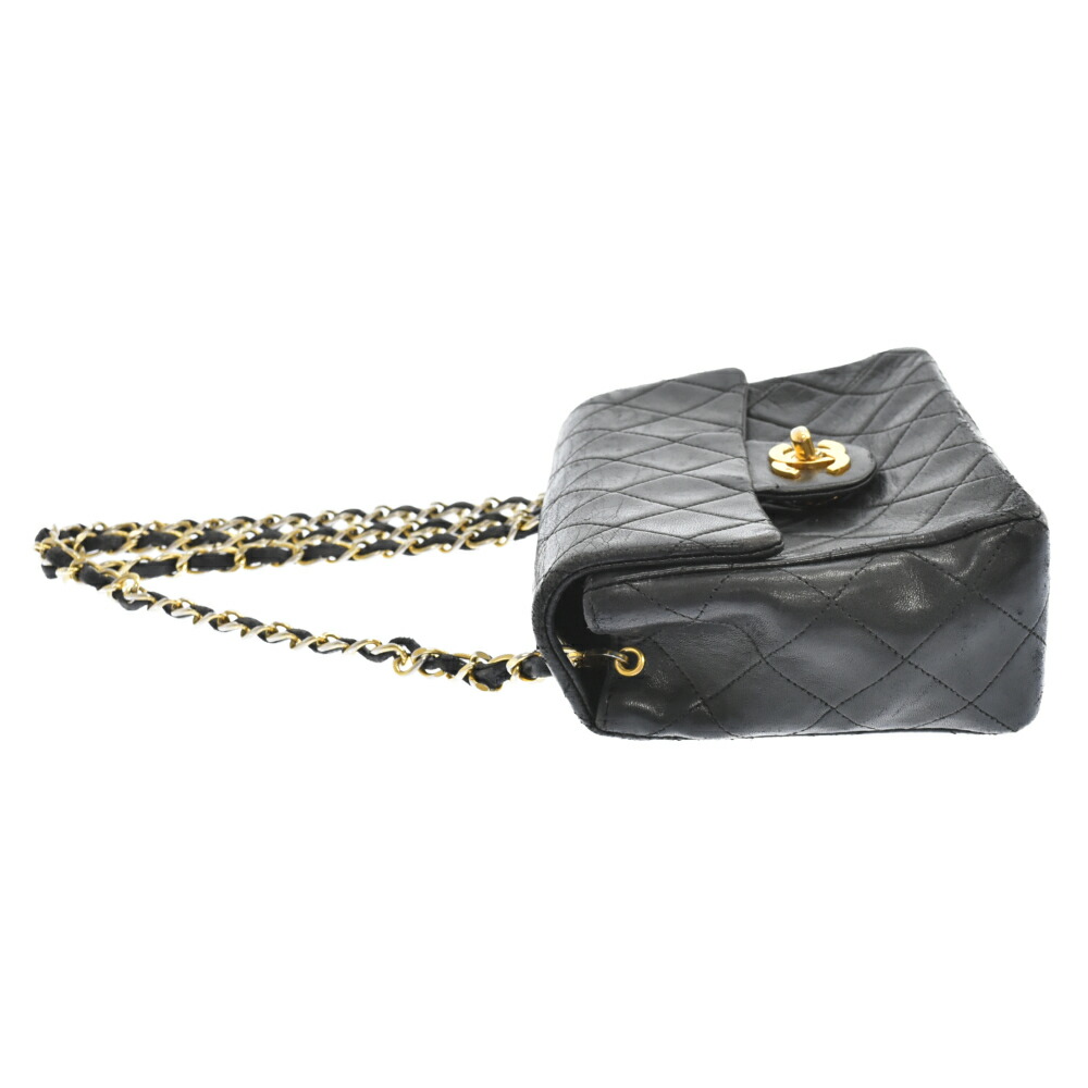 CHANEL シャネル マトラッセ18 シングルフラップ レザーショルダーバッグ ゴールド金具 ブラック ショルダーバッグ 安心の正規輸入品