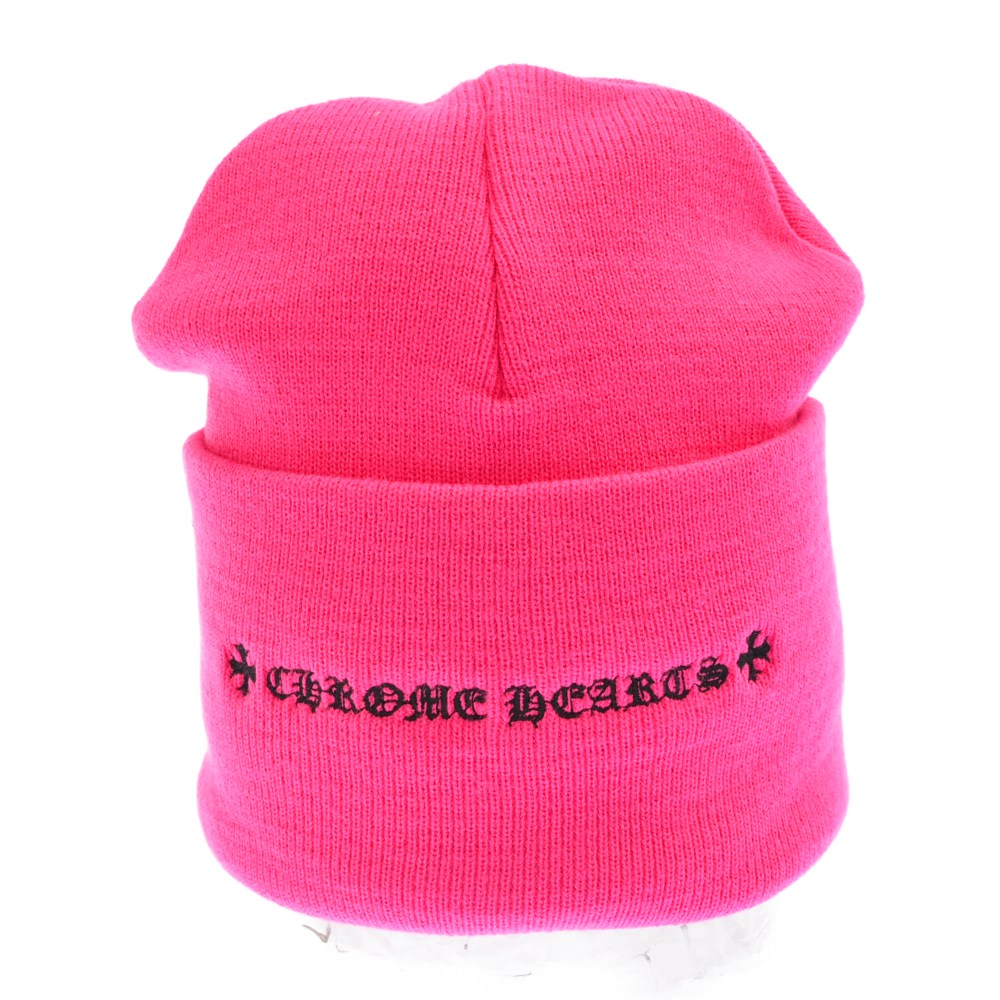 CHROME HEARTS(クロムハーツ) Cemetery Cross ピンク Beanie Pink Neon