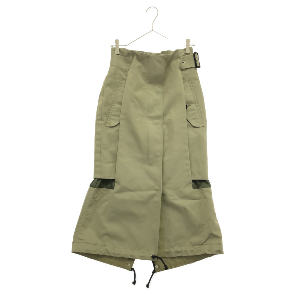 暖色系 Sacai サカイ 22AW Cotton Gabardine Mix Skirt コットン