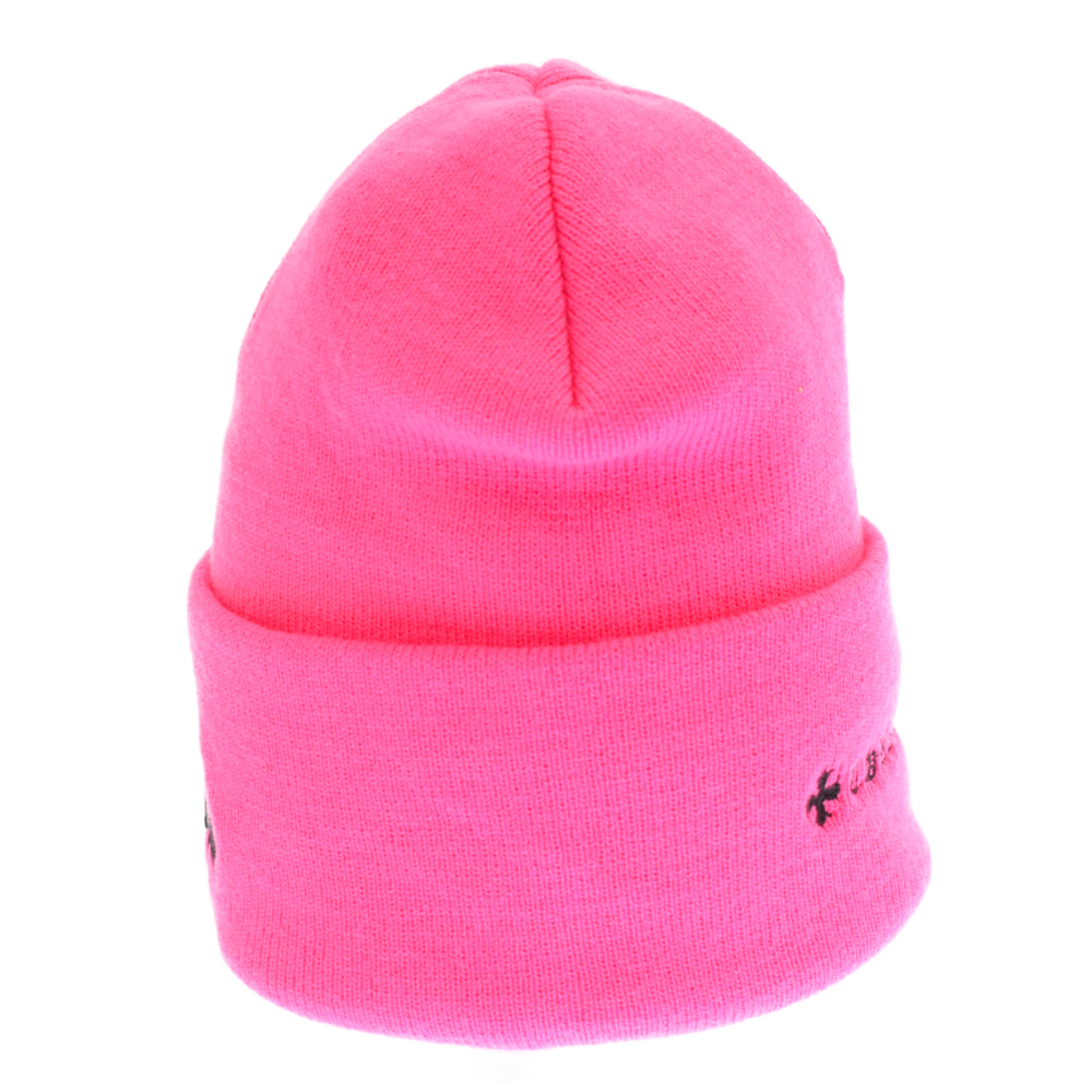 人気色 CHROME HEARTS クロムハーツ Cemetery Cross Beanie Neon Pink