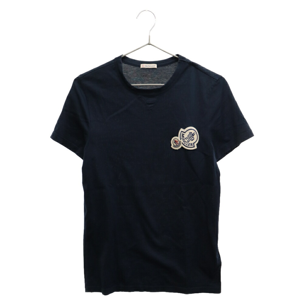 楽天市場】MONCLER(モンクレール) サイズ:L MAGLIA T-SHIRT フロントロゴ刺繍 クルーネック半袖Tシャツ  E20918032500 ネイビー【中古】【程度A】【カラーネイビー】【取扱店舗BRING京都河原町店】 : ブランド買取・販売 BRING