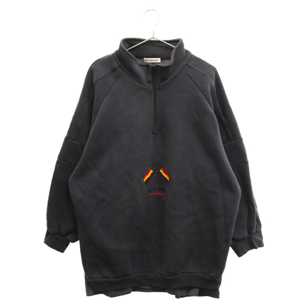 BALENCIAGA 19AW OVER SWEATSHIRT ハーフジップ BALENCIAGA 19AW OVER SWEATSHIRT ハーフジップ