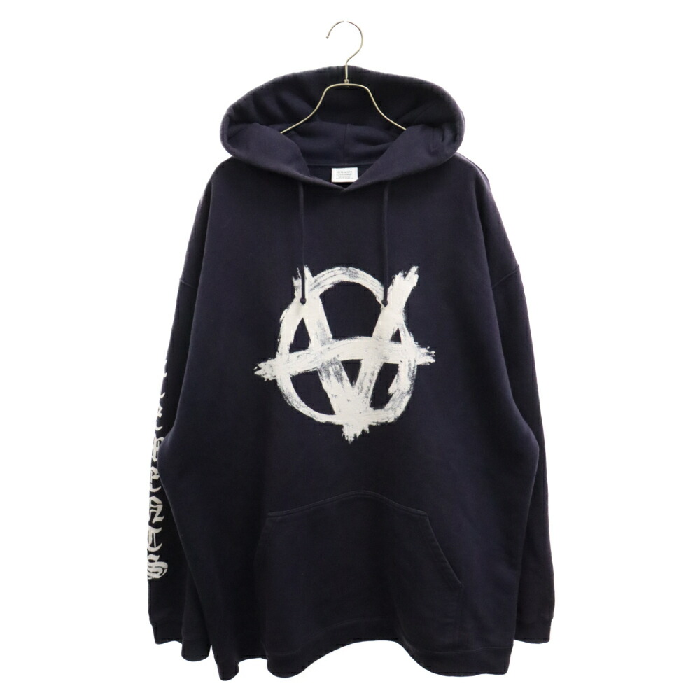 楽天市場】VETEMENTS(ヴェトモン) サイズ:M 20SS Anarchy Hoodie アナーキーフーディ プルオーバーパーカー  SS20TR312 ネイビー【中古】【程度B】【カラーネイビー】【オンライン限定商品】 : ブランド買取・販売 BRING