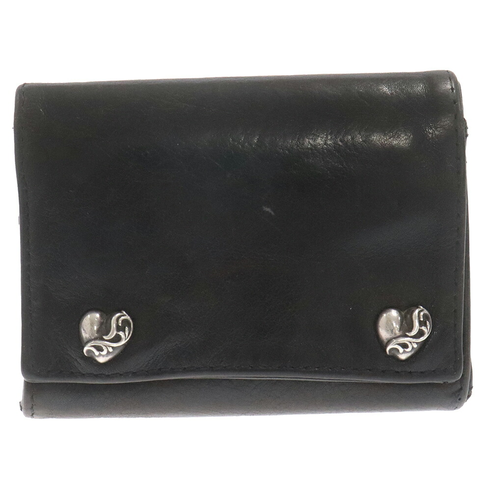 楽天市場】CHROME HEARTS(クロムハーツ) 3FOLD/3フォールド ハートボタンレザーウォレット財布  ブラック【中古】【程度B】【カラーブラック】【取扱店舗BRING心斎橋店】 : ブランド買取・販売 BRING