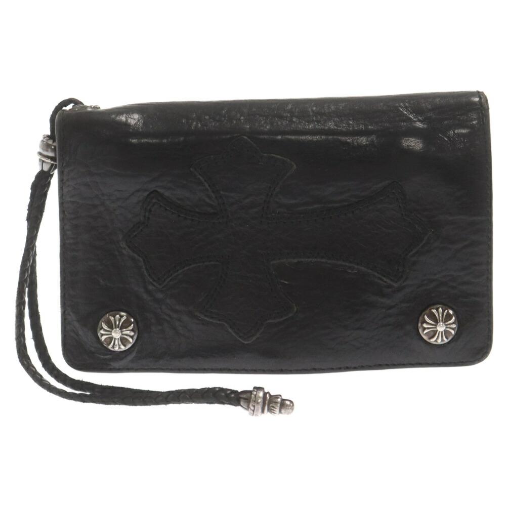 楽天市場】CHROME HEARTS(クロムハーツ) 2ZIP STRAP 2ジップストラップ ストラップ付クロスボールボタンレザーウォレット財布【中古】【程度B】【カラーシルバー】【取扱店舗OneStyle新宿店】  : ブランド買取・販売 BRING