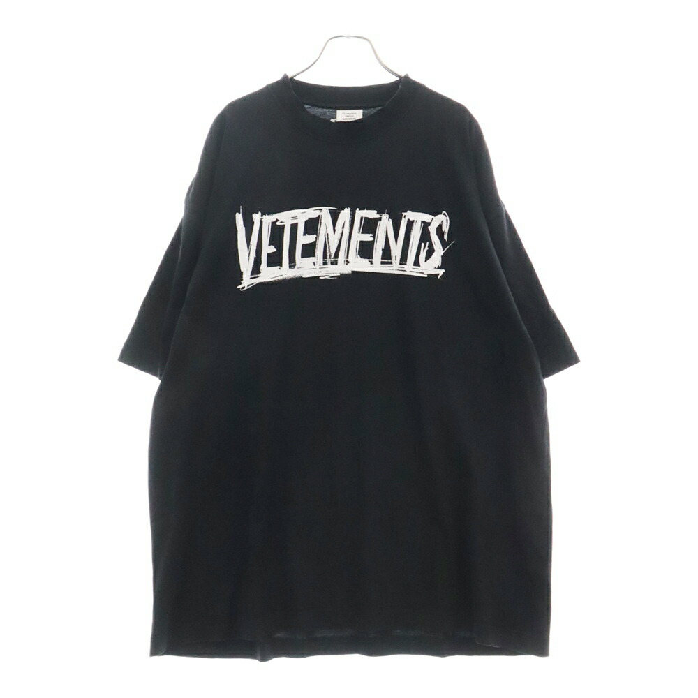 楽天市場】VETEMENTS(ヴェトモン) サイズ:L Logo Taped Over Size Tee ロゴテーパード オーバーサイズ 半袖カットソー  Tシャツ ブラック UA52TR430B【中古】【程度A】【カラーブラック】【取扱店舗BRING京都河原町店】 : ブランド買取・販売 BRING