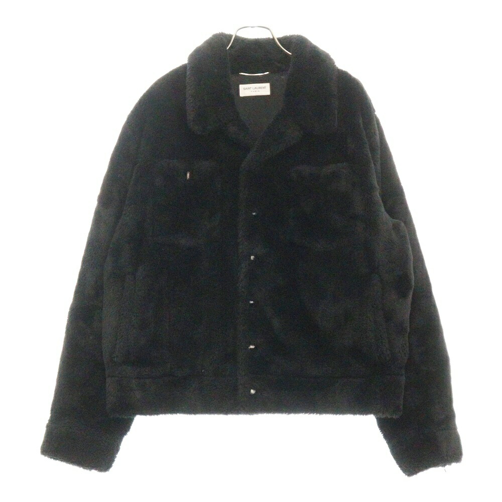 【未使用品】YVES SAINT LAUREN フェイクファー ジャケット 40 Vintage YSL Yves Saint Laurent Russian Collection Quilted