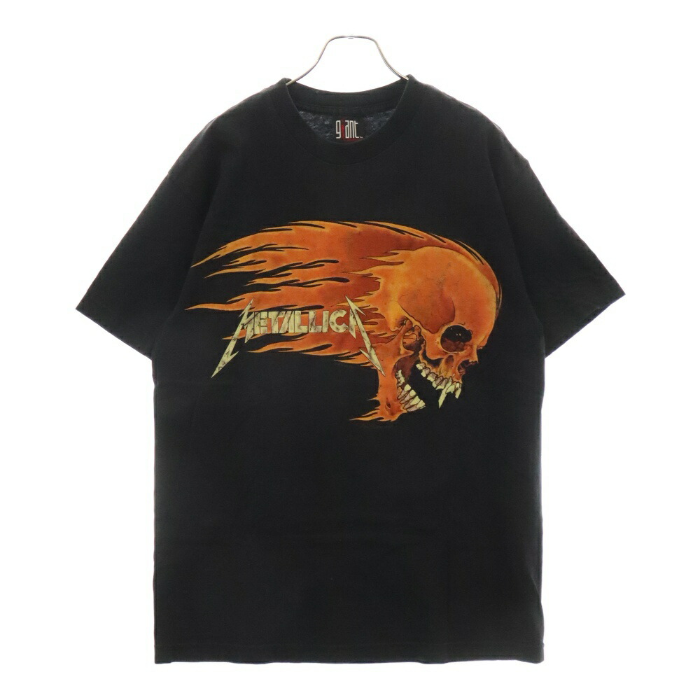 VINTAGE ヴィンテージ 90s METALLICA PUSHEAD SIDE FLAME SKULL METARI