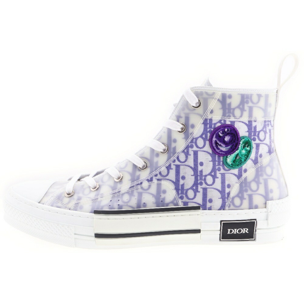 ディオール ハイカットスニーカー41 マクラメ編み オブリーク ホワイト