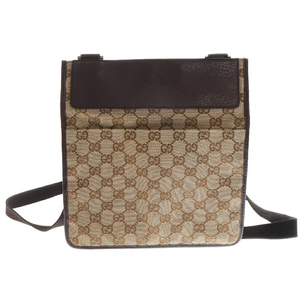 GUCCI グッチ　ハンドバッグ　GGキャンバス　145750 GUCCI ワンショルダーバッグ レザー GGキャンバス ベージュ系