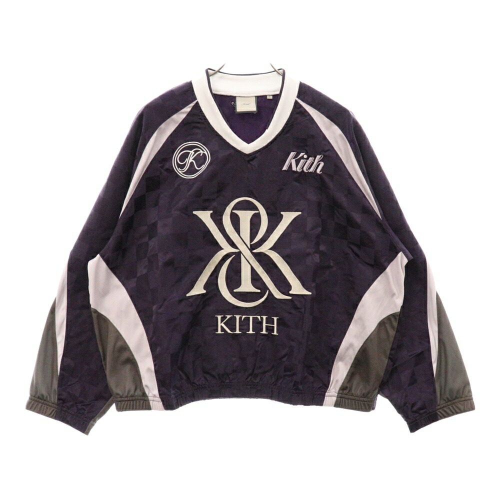 kith キス　ストライプジップアップジャケット ブラック KITH(キス) NELSON QUARTER ZIPハーフジップスウェット 2024AW