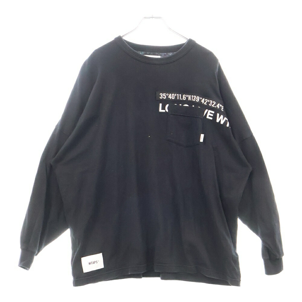 WTAPS リブ編み長袖カットソー ブラック　Lサイズ WTAPS リブ編み長袖カットソー ブラック Lサイズ