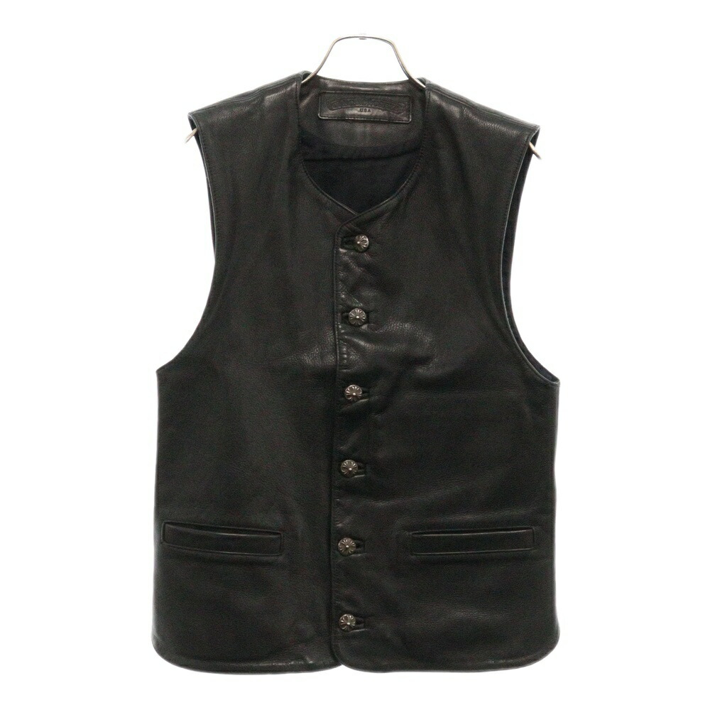CHROME HEARTS 銀座店 美品 クロムハーツ　2B レザー ベスト CHROME HEARTS 銀座店 クロムハーツ SALE 美品 CLASSIC 2B SUD