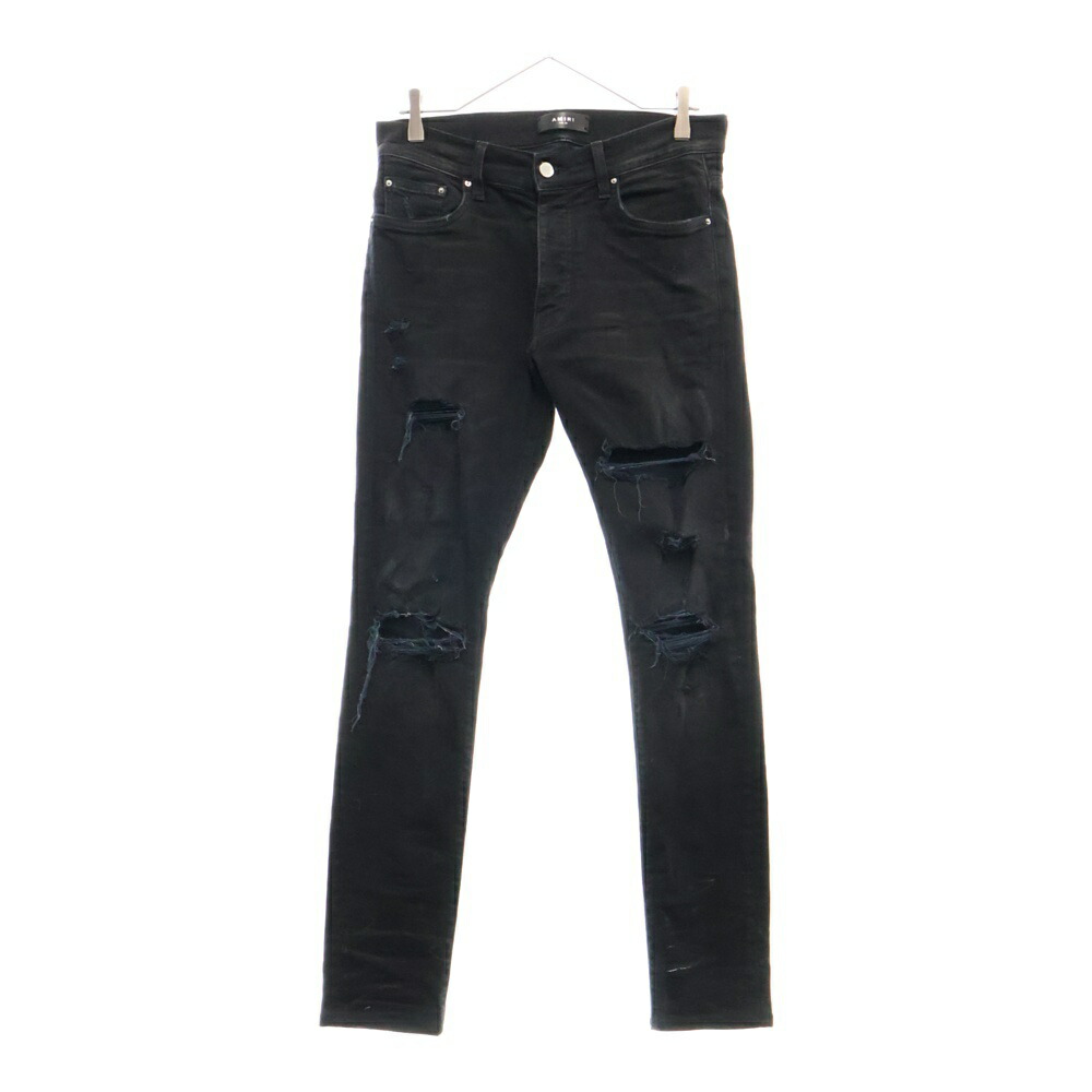 安価 楽天市場】AMIRI(アミリ) サイズ:31 サイドライン ダメージ加工 パンツ
