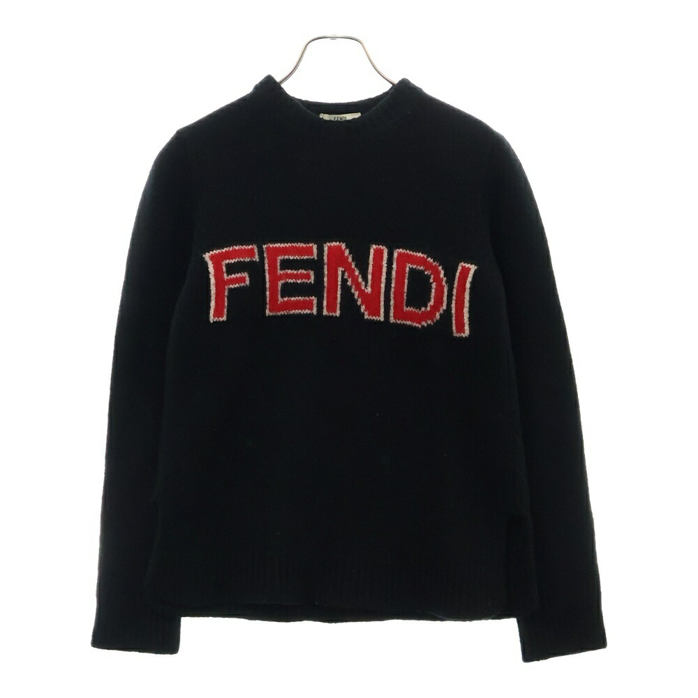 FENDI - 未使用品◎FENDI フェンディ FZY703 ズッカ柄 長袖 ニット ブラウン ブラック 36 イタリア製 正規品 レディース フェンディ ニット ズッカ柄 レーヨン レディースサイズ40