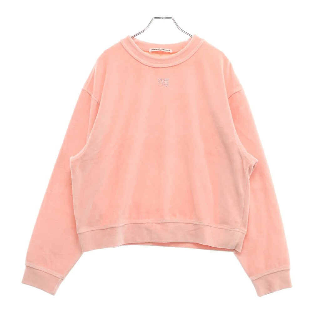 【ALEXANDER WANG】ピンク パフロゴ スウェット クルーネック XS ALEXANDER WANG】ピンク パフロゴ スウェット クルーネック XS