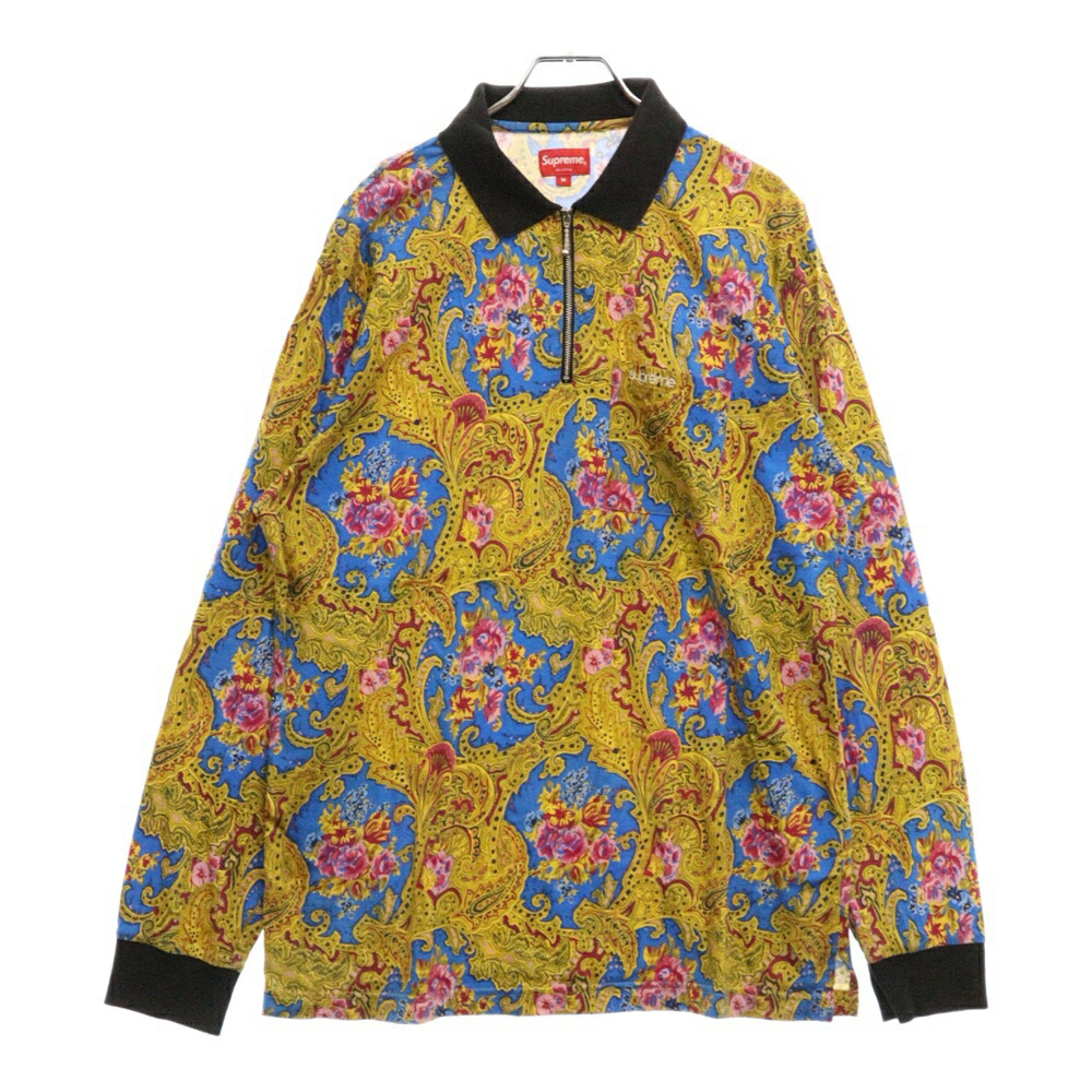 Supreme シュプリーム 90s 00s 長袖ポロシャツ ボーダー柄 XL supreme シュプリーム ポロシャツ ボーダー 刺繍ロゴ ワン