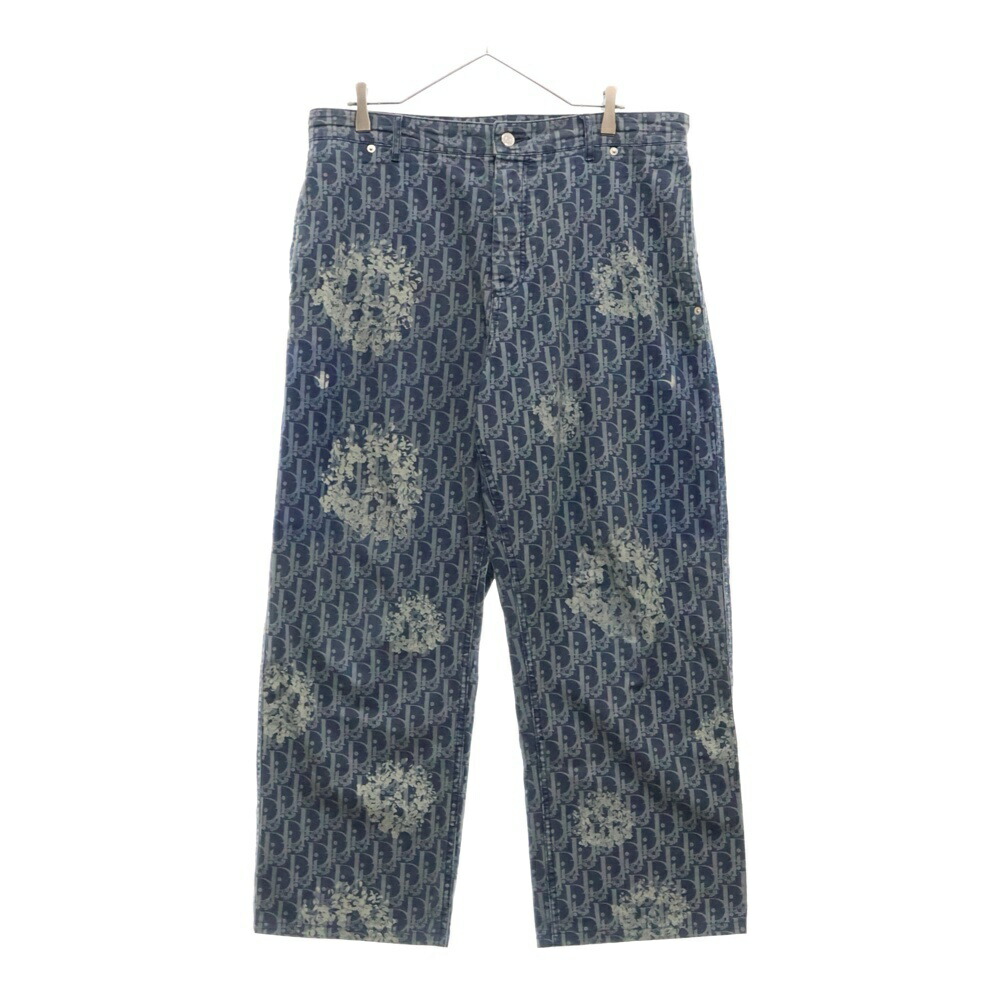 DENIM TEARS ブラック フラワープリント パンツ M 23898471_54003341_600.jpg