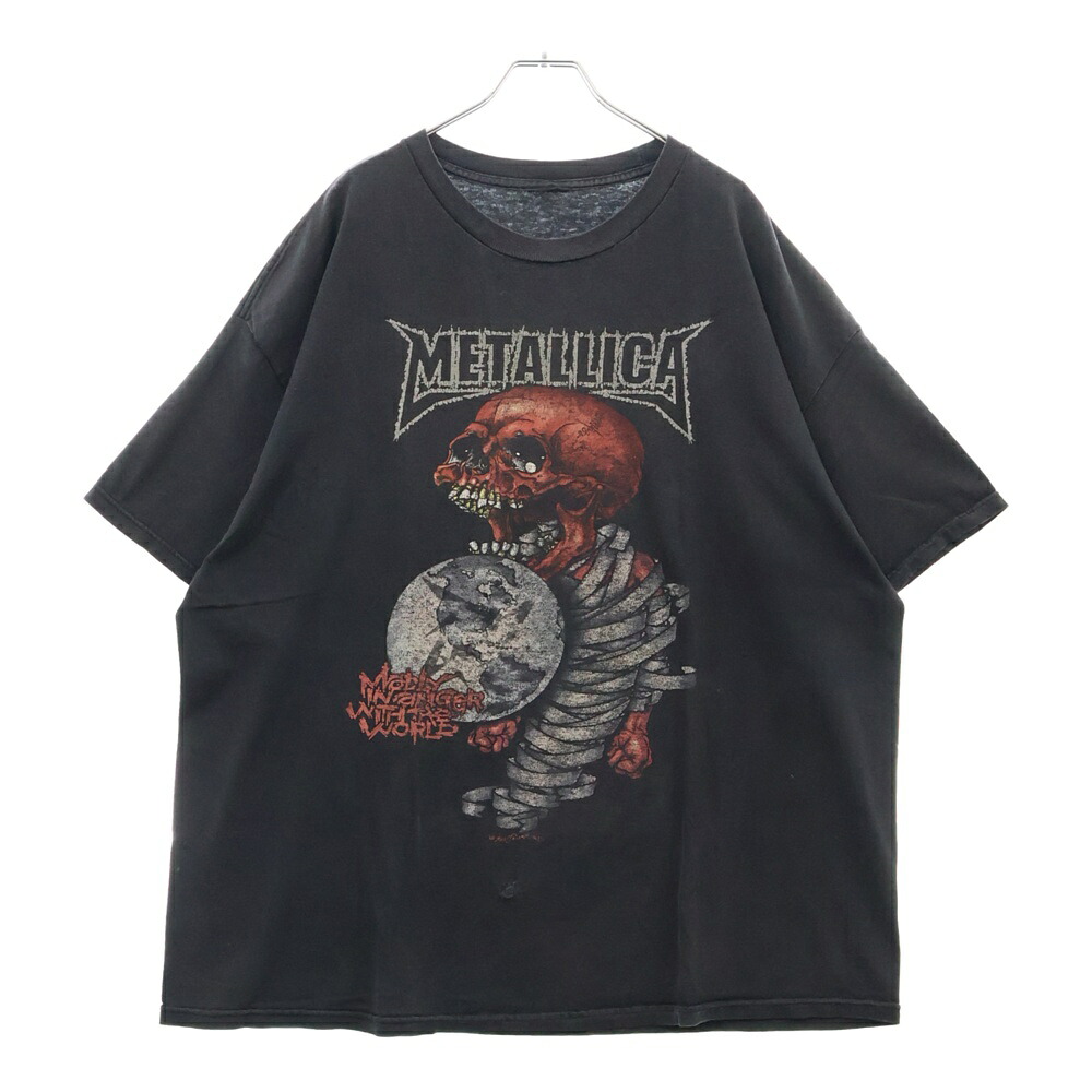 VINTAGE(ヴィンテージ) 00s METALLICA PUSHEAD TOUR メタリカ 通り手形上端 両面刷り上げる プルオーバー 半袖カットソー 黒いこと【中古】【座標軸B】【色つや黒いこと】【オンライン押さえる商いもの】