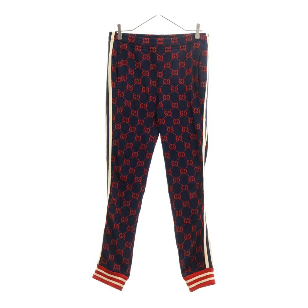 GUCCI キッズ 総柄スウェットパンツ ネイビー 10 ライン カジュアル GUCCI】グッチ『サイドラインギャバジンストレッチロングパンツ