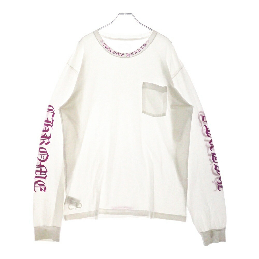 大人気 CHROME HEARTS Neck Logo Letters L/S Tee 長袖 ロンT 大人気 CHROME HEARTS Neck Logo Letters L/S Tee 長袖 ロンT