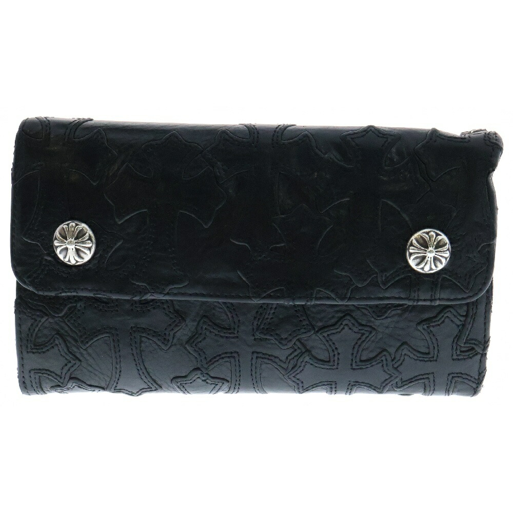 クロムハーツ　フィリグリークロス　 レザーラウンドジップロングウォレット CHROME HEARTS クロムハーツ REC F ZIP #2 FLG レック