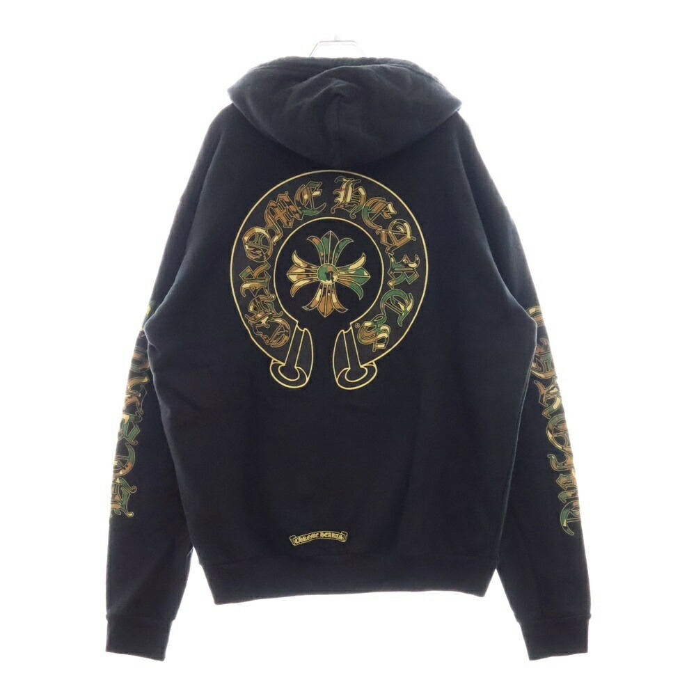 【CHROME HEARTS】 袖 フローラル バック ホースシュー パーカー バックホースシュー袖フローラルプリントパーカー | Chrome Hearts