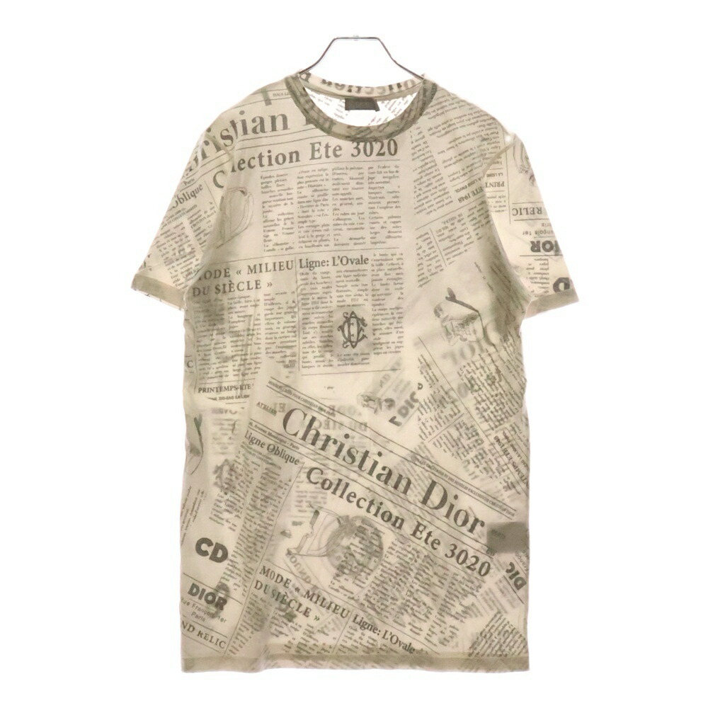 DIOR グレー Vネック 半袖シャツ　サイズXL Dior HOMME ディオールオム Vネック Tシャツ ブラック Bee刺繡