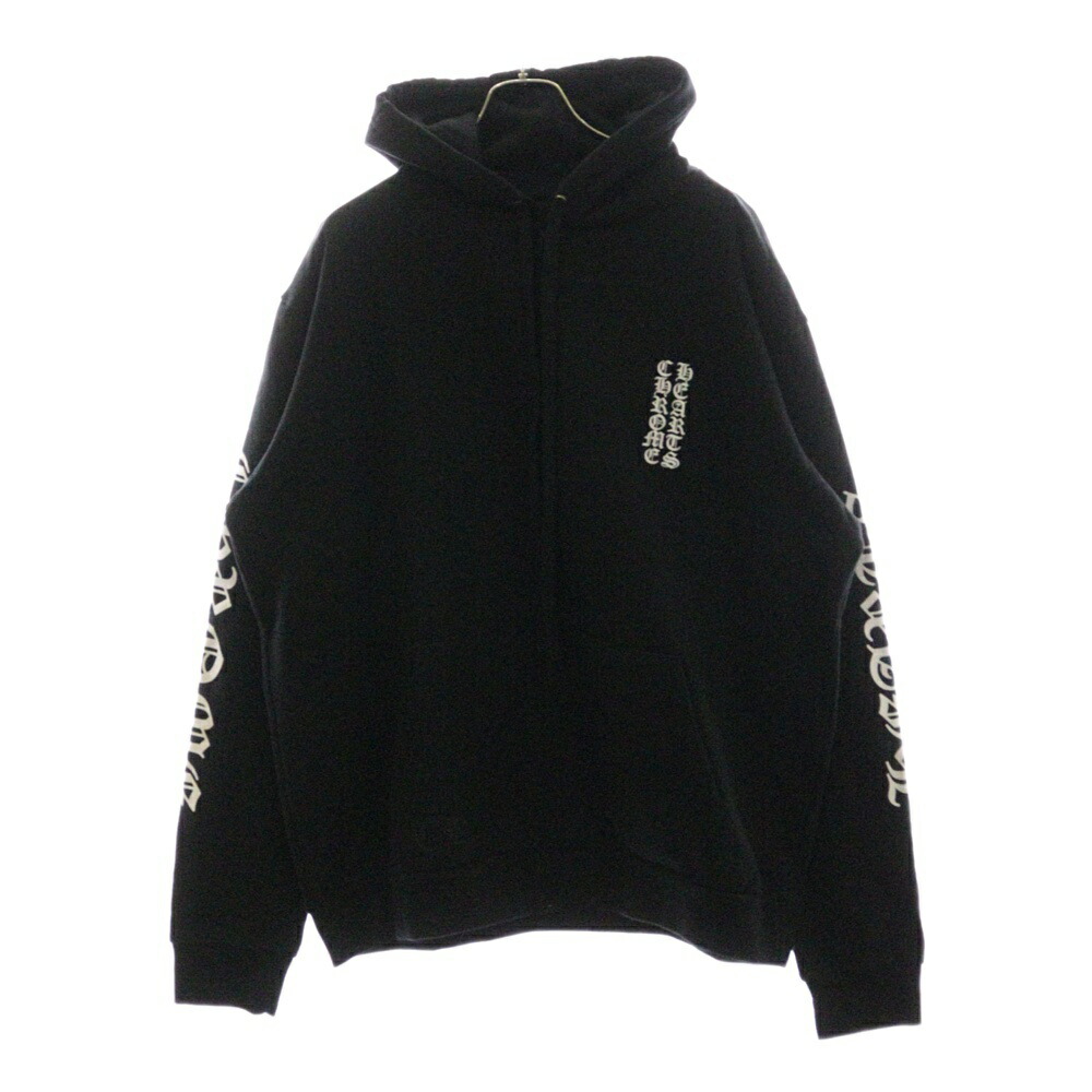 ⭐︎大人気/クロムハーツ/ブラックフロントロゴジップアップパーカー/Mサイズ クロムハーツ パーカー コットン M ブラック TOKYO ホースシュー