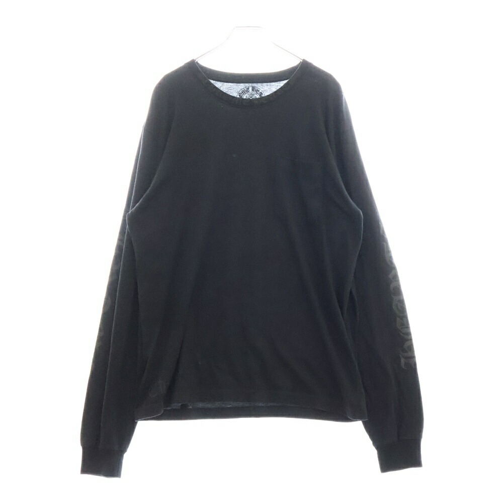 美品 クロムハーツ スクロールロゴ ロングスリーブ カットソー 黒 クロムハーツ CH スクロールロゴ ロングスリーブ LS T シャツ