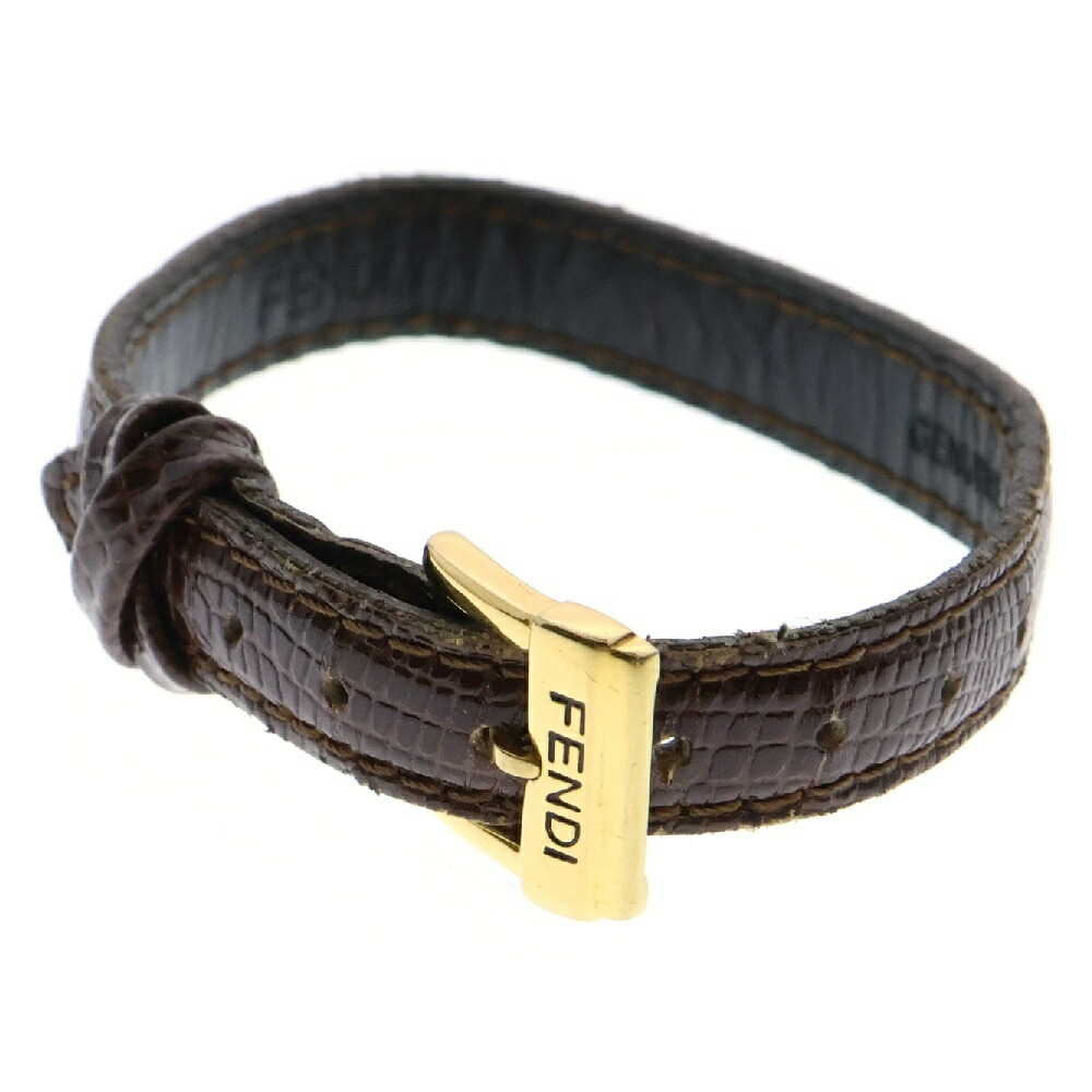 FENDI レザー ブレスレット シルバー バックル FENDI フェンディ ブレスレット メンズ・レディース FF チェーン