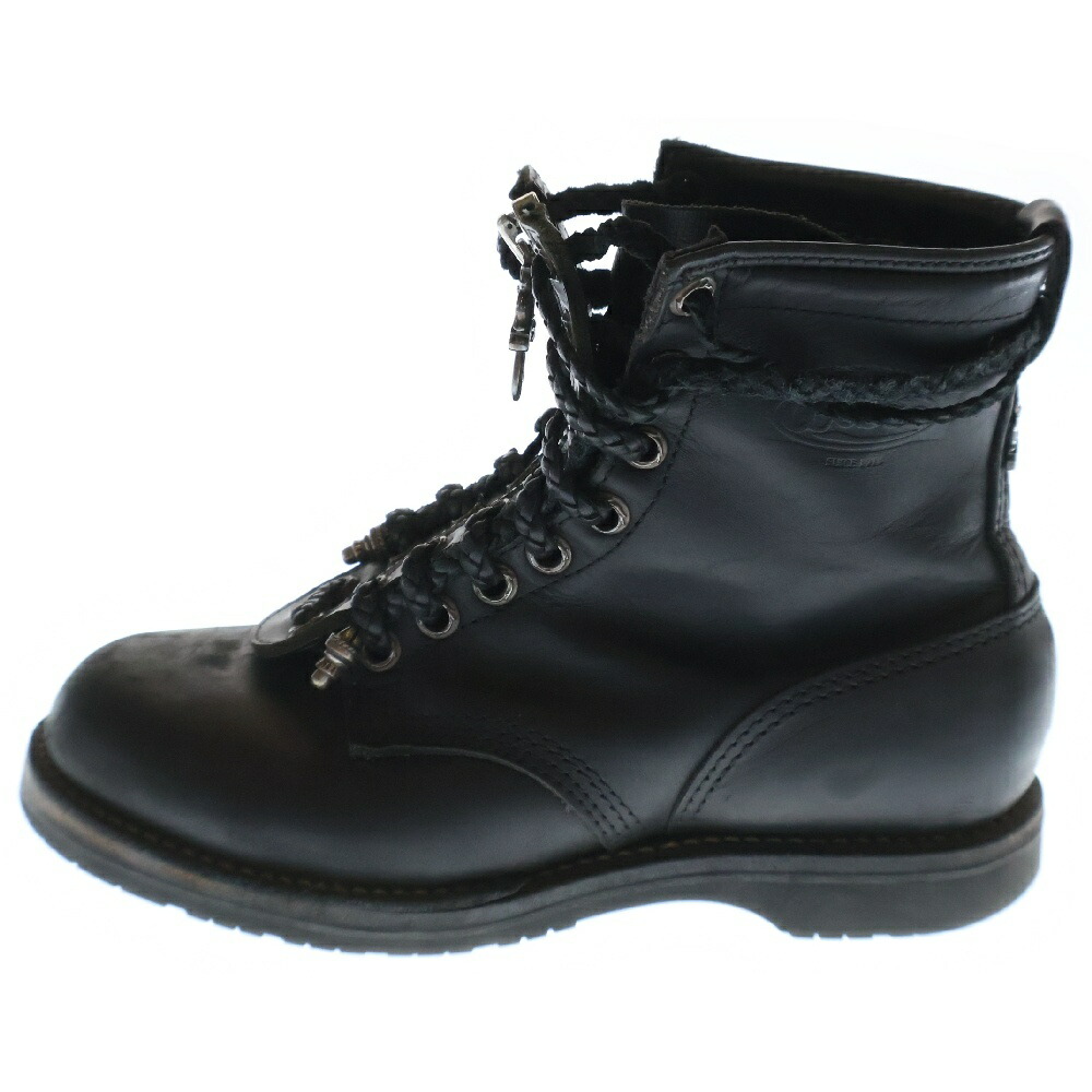 CHROME HEARTS(クロムハーツ) サイズ:8E ×WESCO FIREMAN ×ウエスコ ファイヤーマン センターダガージップレースアップレザーブーツ 8E ブラック【中古】【程度B】【カラーブラック】【取扱店舗BRING札幌店】画像
