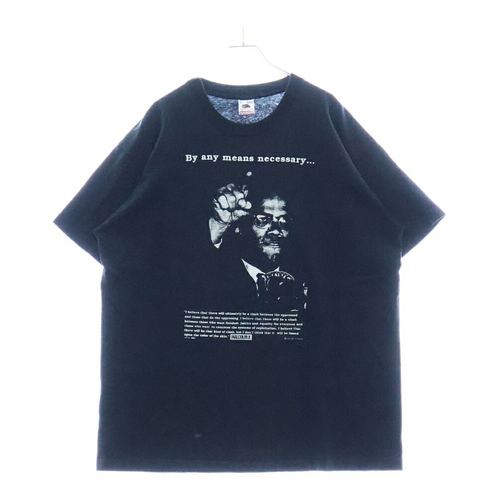 90s USA製 Tシャツ ホワイト マルコムX フォトT 偉人 ビッグフェイス 90s 