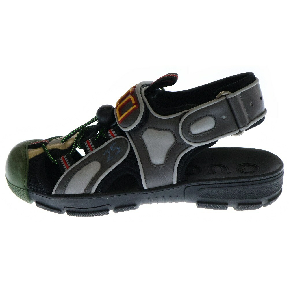 GUCCI Adidas グッチ アディダス レザー クロッグ Sandal 702252 未使用品□adidas アディダス GUCCI 702252 レザー トレフォイル