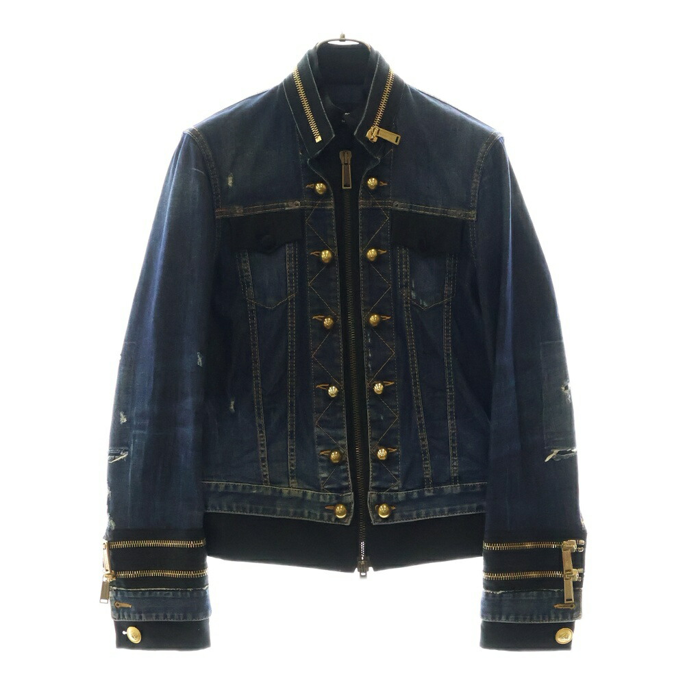 ディースクエアード 4B コットン デニム テーラードジャケット ネイビー 48 楽天市場】DSQUARED2(ディースクエアード) サイズ:48 21SS 4B