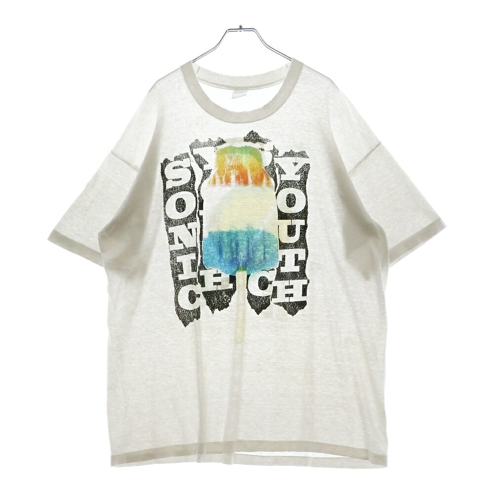 VINTAGE(ヴィンテージ) 大きさ:XL 90s SONIC YOUTH BOMB POP ICE WHITE TEE ソニック若い者 両面刷り上げる半袖ティーシャツ カットソー 白いこと【中古】【度合いB】【色つや白いこと】【取りまわしバス発着場BRING WASTE_NOT】
