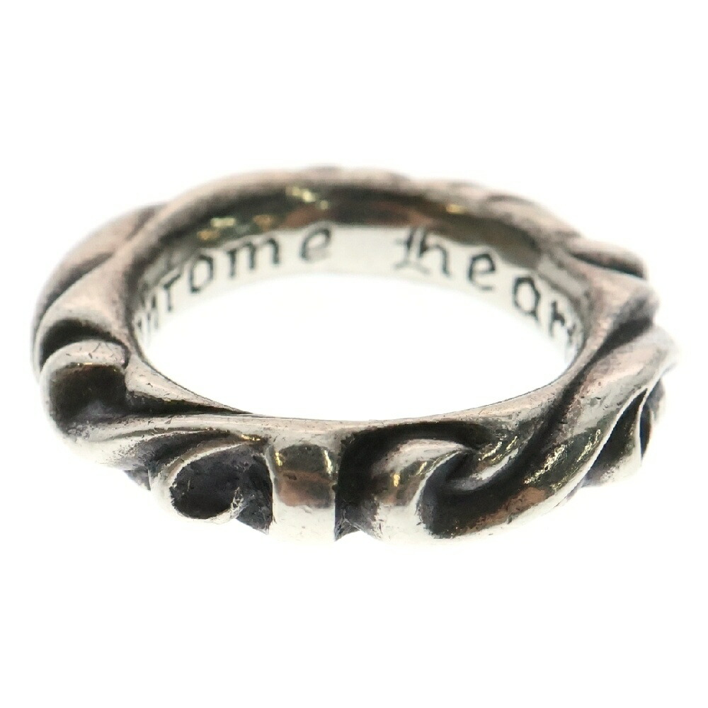 クロムハーツCHROME HEARTSスクロールバンドリング正規品7号相当　美品 極美品▽CHROME HEARTS クロムハーツ スクロールバンド リング