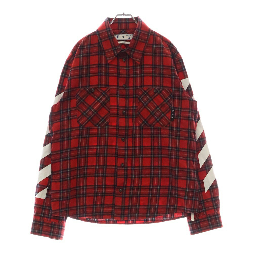 【希少】OFF WHITE チェックシャツ　Migos着用 セール☆2690円→1490円 シャツ メンズ チェックシャツ 前開き